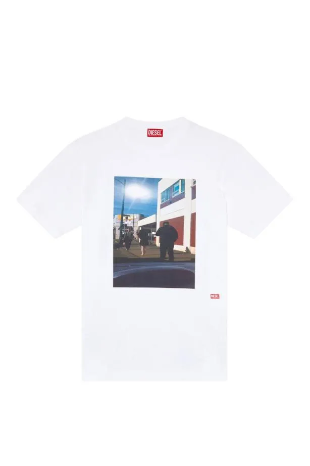 Diesel Tjustl9 White Men TShirts and Polos