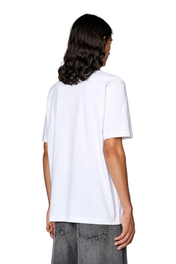 Diesel Tjustl9 White Men TShirts and Polos