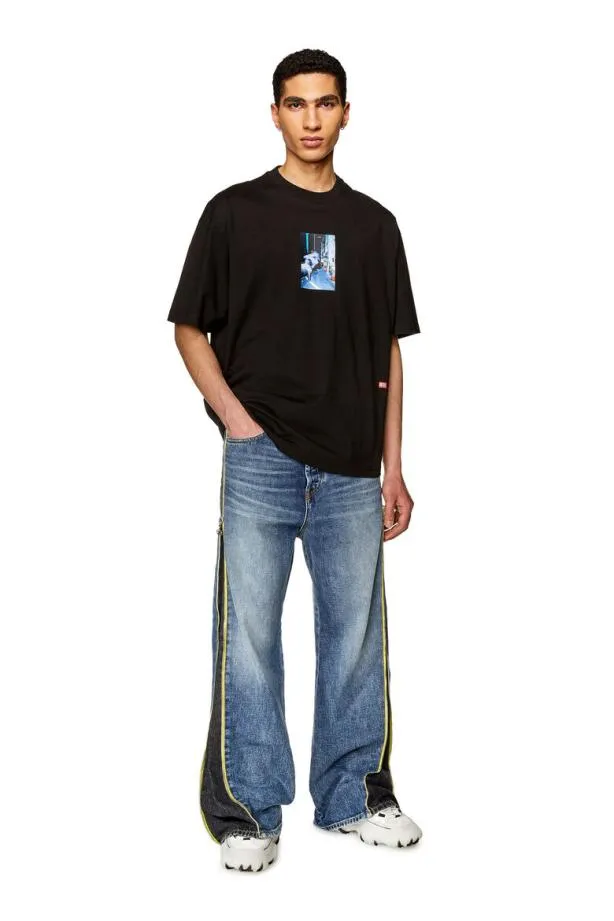 Diesel Twashl3 Black Men TShirts and Polos