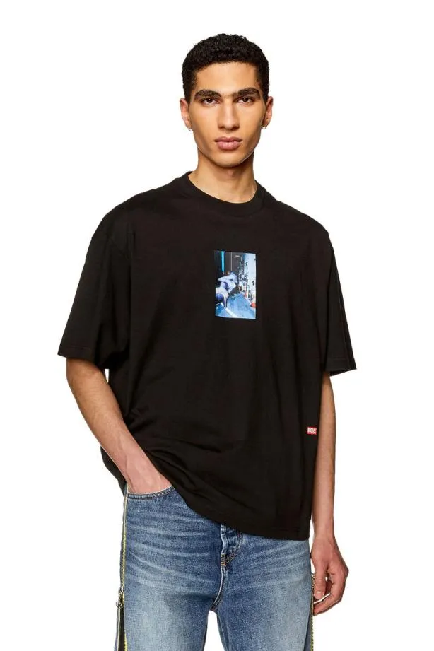 Diesel Twashl3 Black Men TShirts and Polos