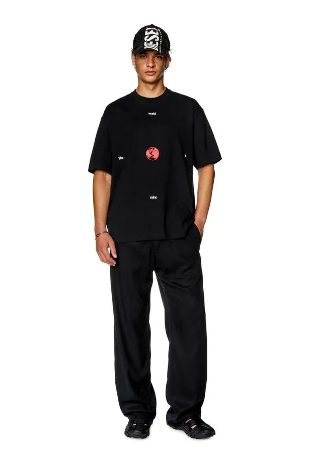 Diesel Twashl9 Black Men TShirts and Polos