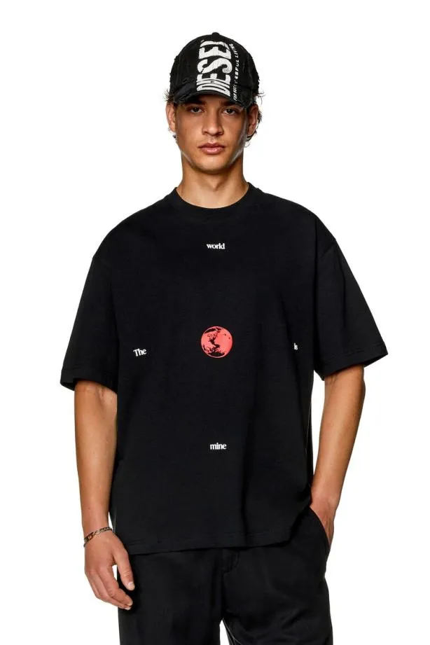 Diesel Twashl9 Black Men TShirts and Polos