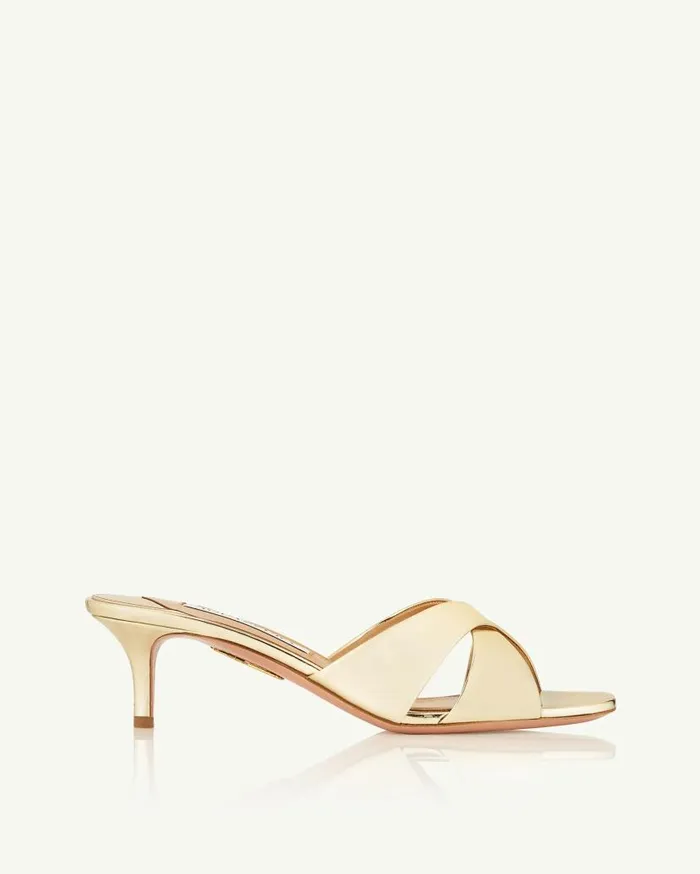 Divine Mule 50 Gold Women Aquazzura Slides and Mules Divine Mule 50 Gold Women Aquazzura Slides and Mules