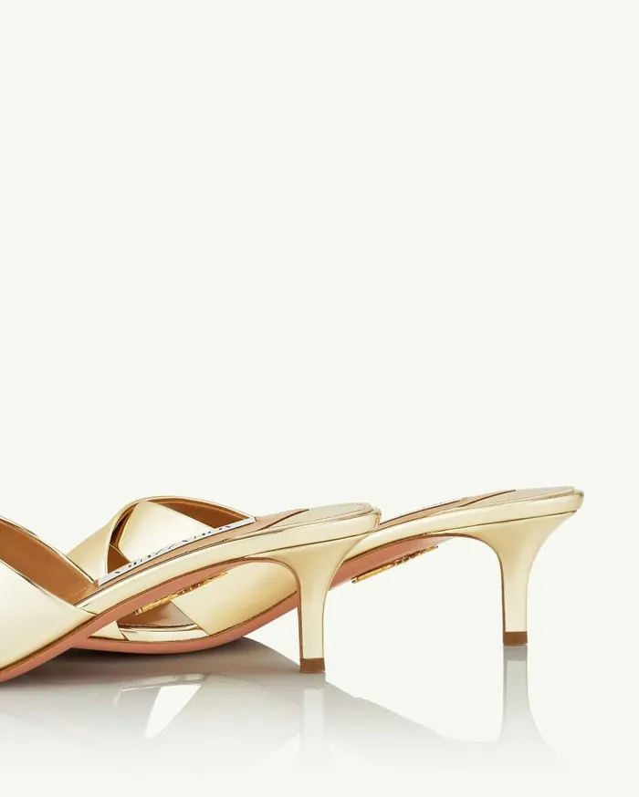 Divine Mule 50 Gold Women Aquazzura Slides and Mules Divine Mule 50 Gold Women Aquazzura Slides and Mules