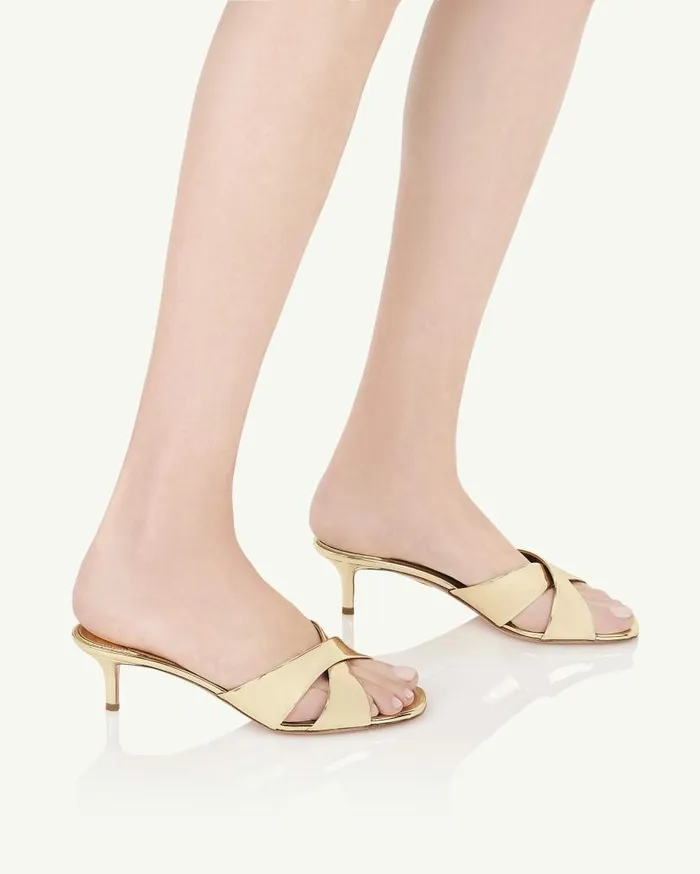 Divine Mule 50 Gold Women Aquazzura Slides and Mules Divine Mule 50 Gold Women Aquazzura Slides and Mules