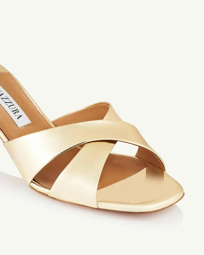 Divine Mule 50 Gold Women Aquazzura Slides and Mules Divine Mule 50 Gold Women Aquazzura Slides and Mules