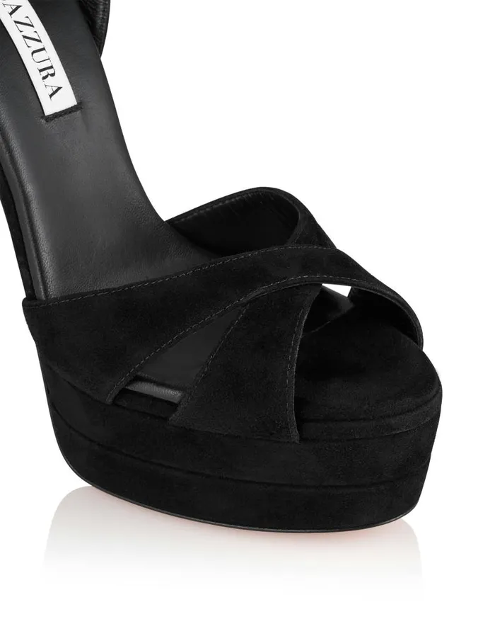 Divine Sandal Plateau 130 Black Women Aquazzura Platforms Divine Sandal Plateau 130 Black Women Aquazzura Platforms