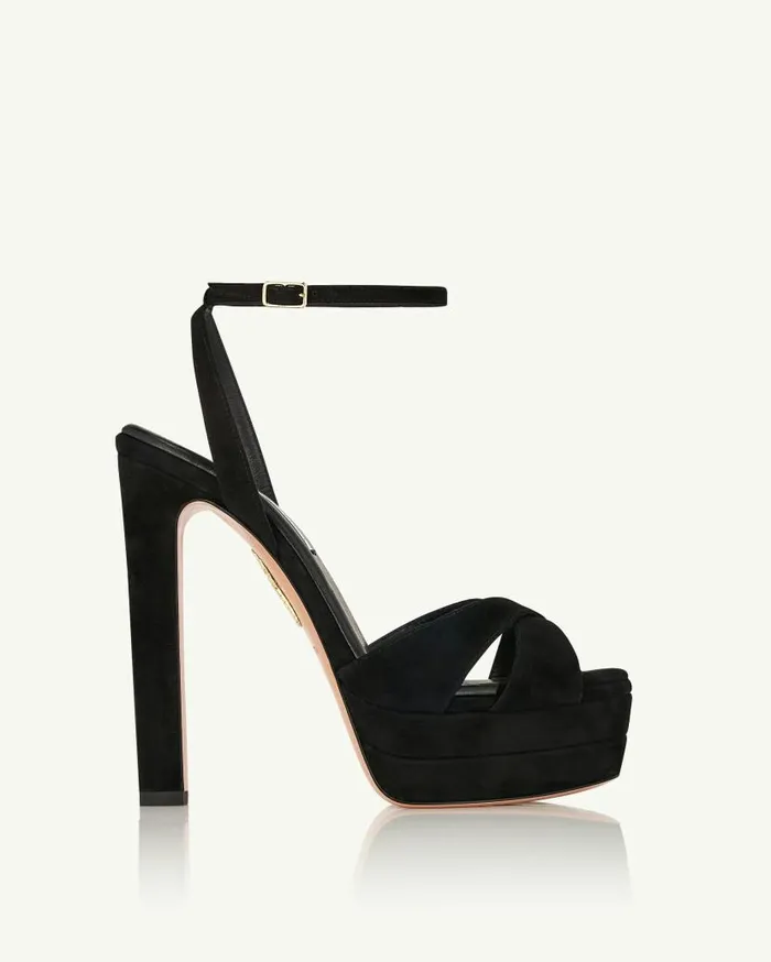 Divine Sandal Plateau 130 Black Women Aquazzura Platforms Divine Sandal Plateau 130 Black Women Aquazzura Platforms