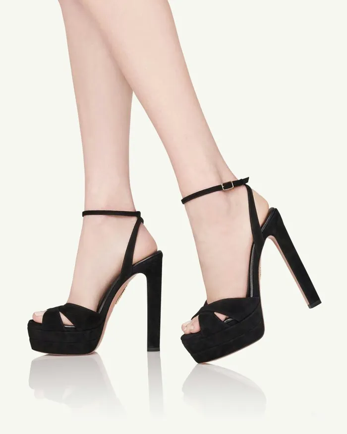 Divine Sandal Plateau 130 Black Women Aquazzura Platforms Divine Sandal Plateau 130 Black Women Aquazzura Platforms