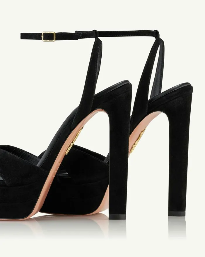Divine Sandal Plateau 130 Black Women Aquazzura Platforms Divine Sandal Plateau 130 Black Women Aquazzura Platforms