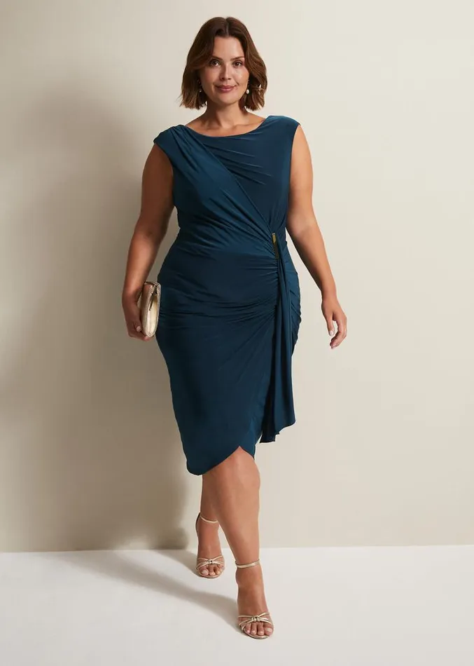 Donna Teal Bodycon Midi Dress Teal Women Phase Eight Dresses