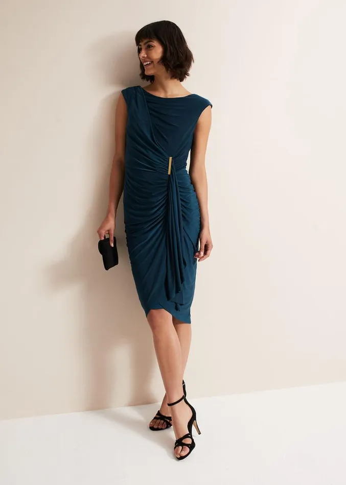 Donna Teal Bodycon Midi Dress Teal Women Phase Eight Dresses