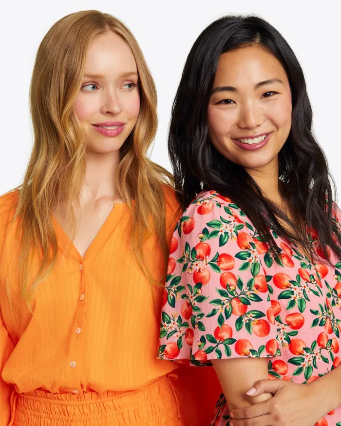 Draper James Alexandra Top In Marigold Dobby Stripe Women Tops