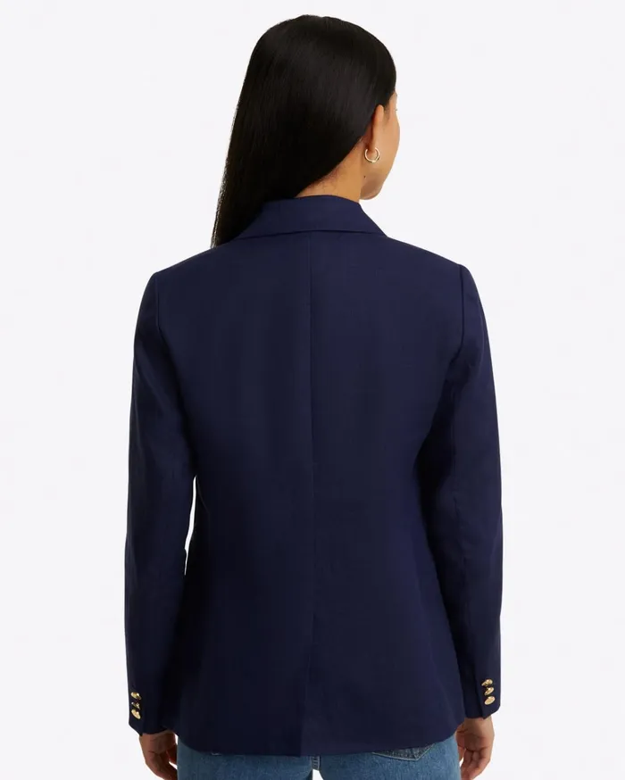 Draper James Blazer In Linen Women Jackets and Outerwear