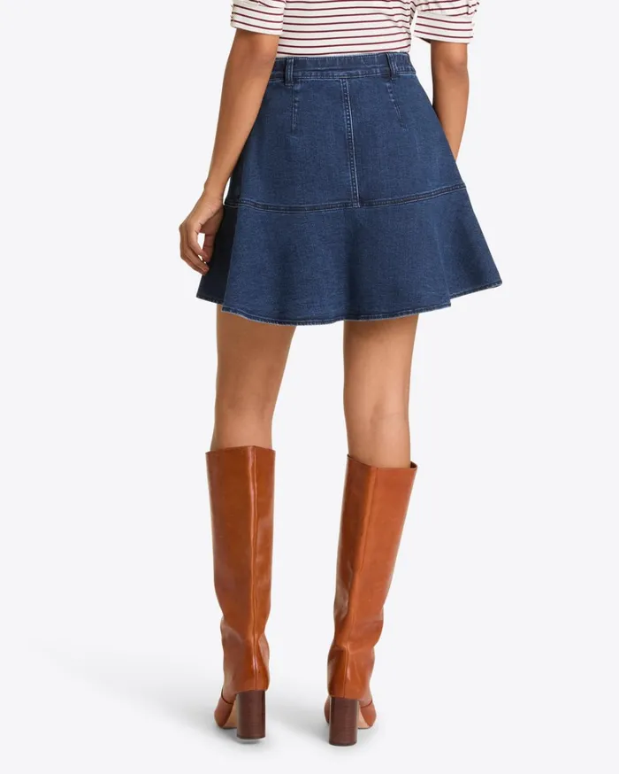 Draper James Button Front Denim Skirt Women Bottoms and Skirts