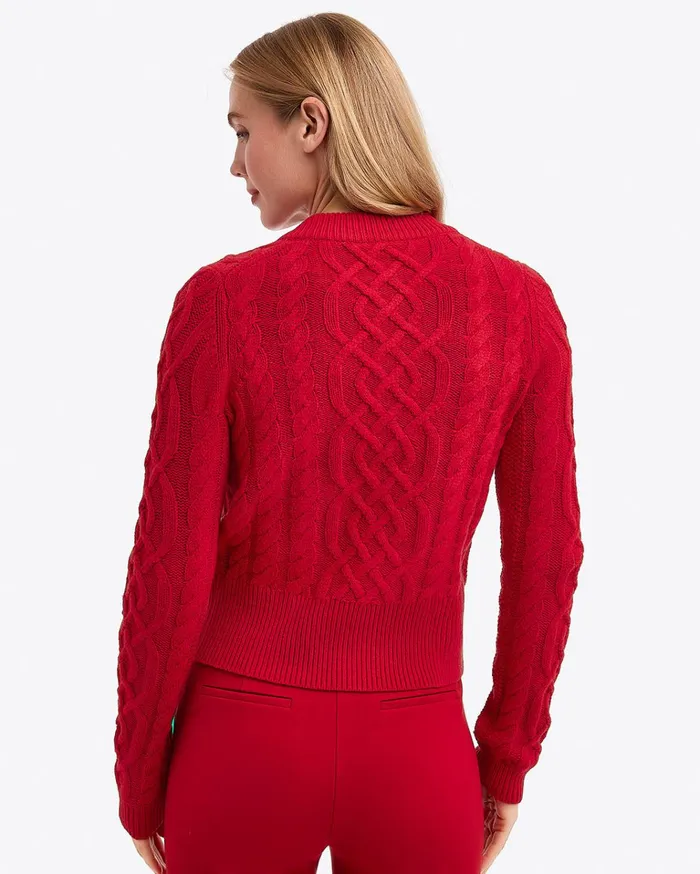 Draper James Cable Knit Cardigan Women Sweaters