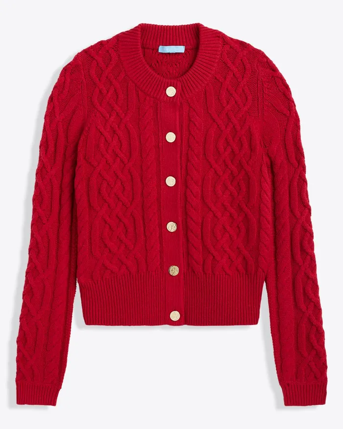 Draper James Cable Knit Cardigan Women Sweaters