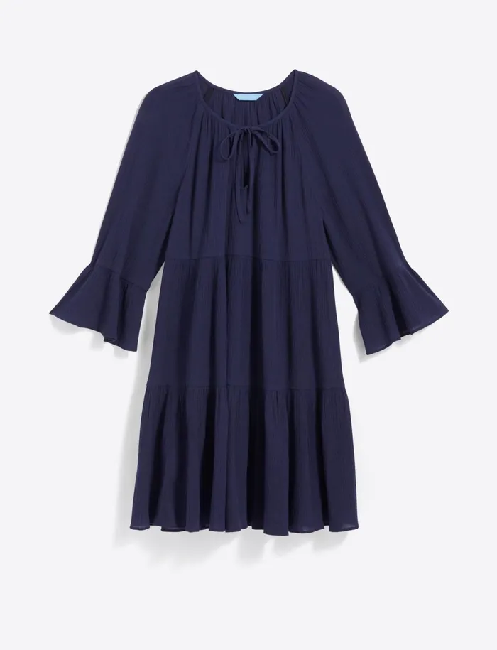 Draper James Crinkle Cotton Tiered Coverup Women Swim