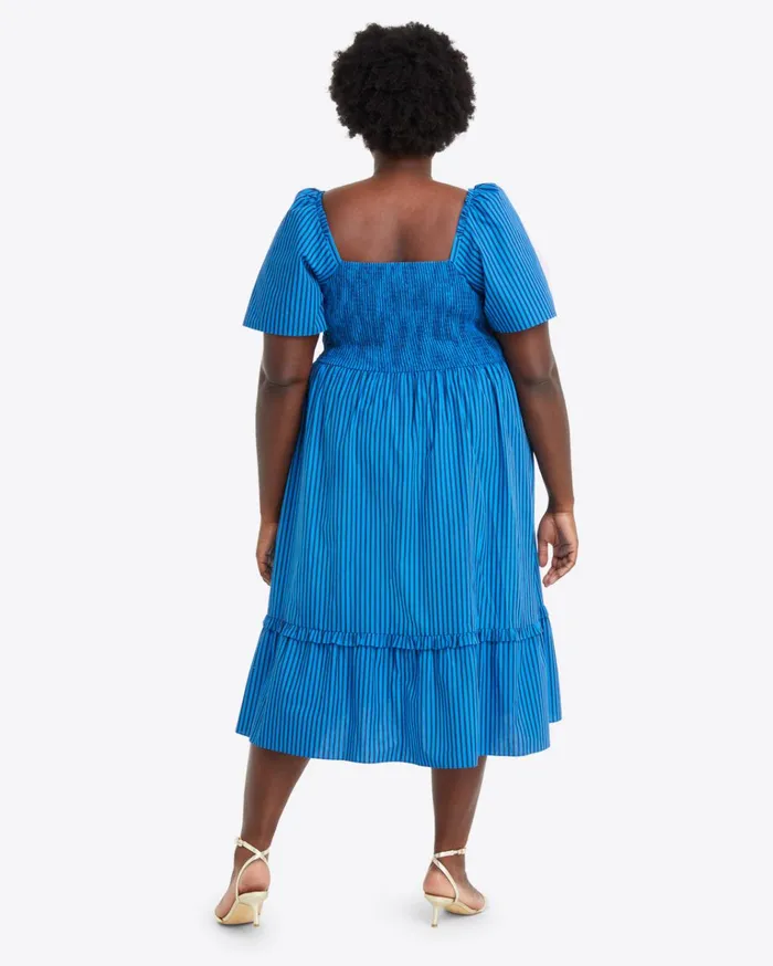 Draper James Deana Smocked Dress In Canopy Stripe Women Dresses