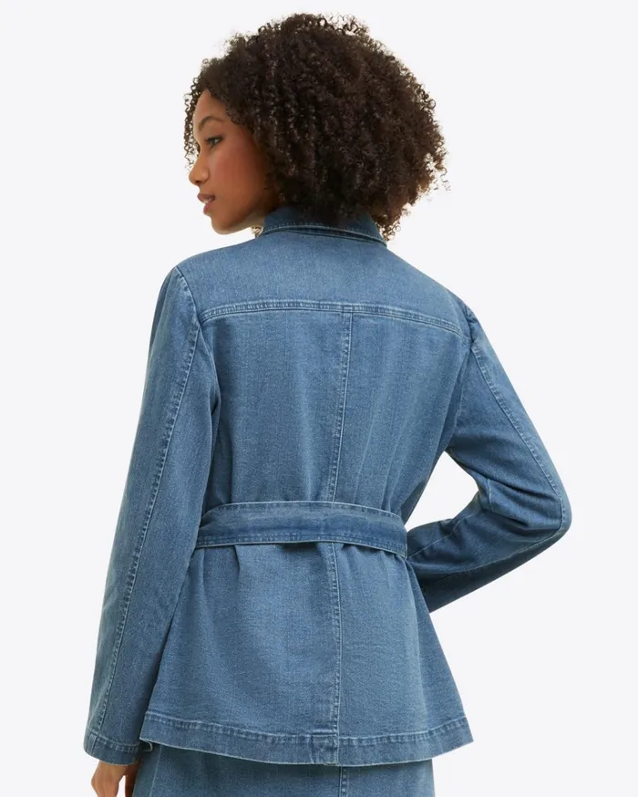Draper James Field Jacket In Medium Wash Denim Women Tops