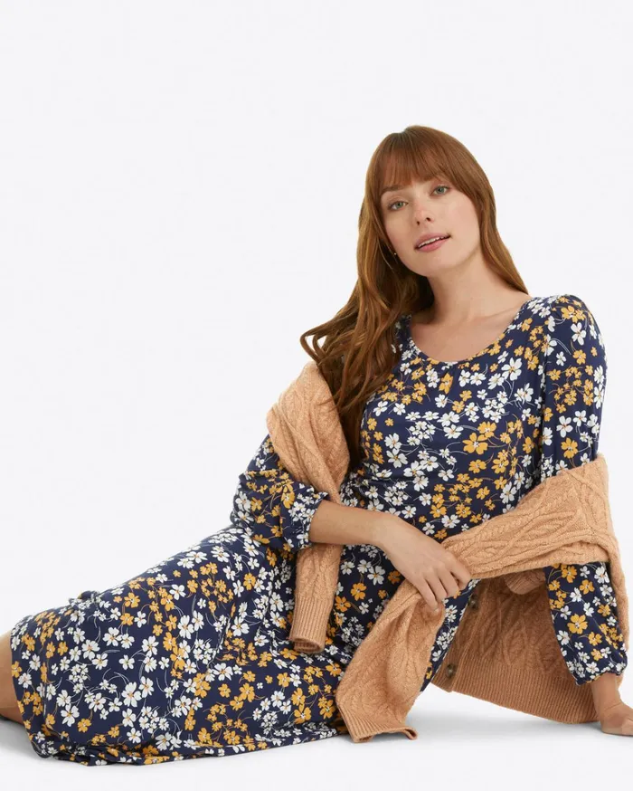Draper James Fit and Flare Dress In Fall Field Flowers Women Dresses