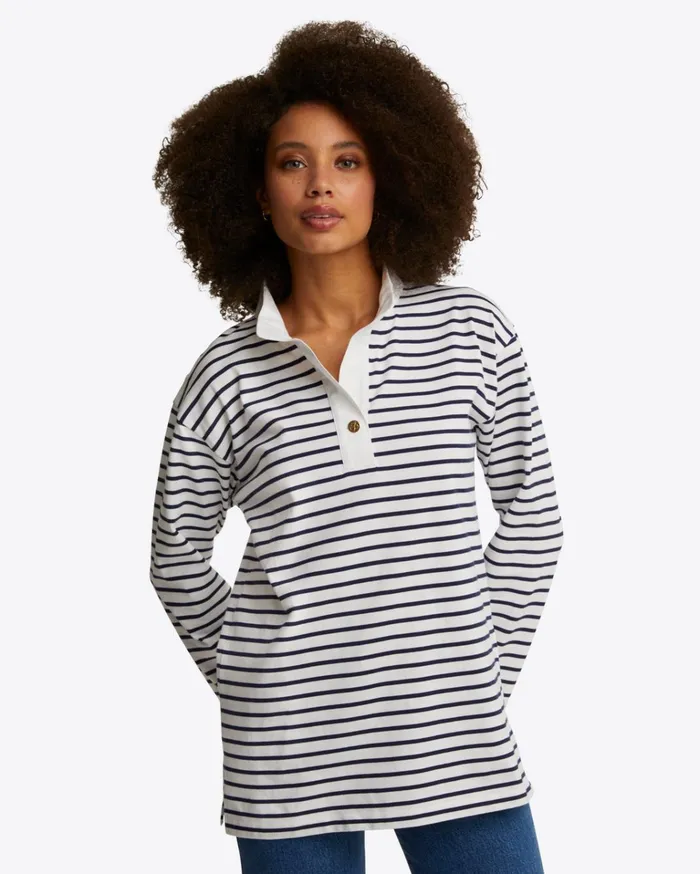 Draper James Gillian Long Sleeve Top In Cotton Women Tops