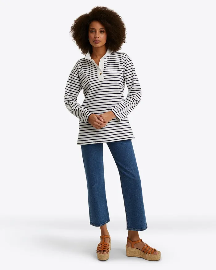 Draper James Gillian Long Sleeve Top In Cotton Women Tops