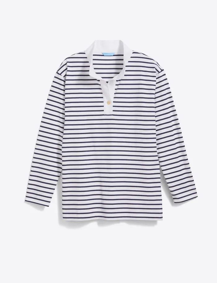 Draper James Gillian Long Sleeve Top In Cotton Women Tops