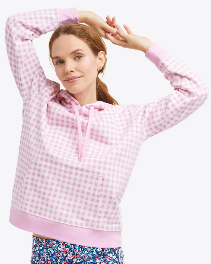 Draper James Hoodie In Pink Gingham Women Sport