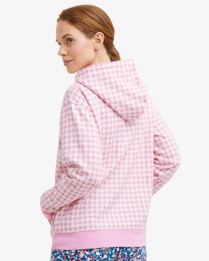 Draper James Hoodie In Pink Gingham Women Sport