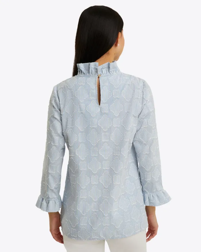 Draper James Ingrid Top In Textured Stripe Women Tops