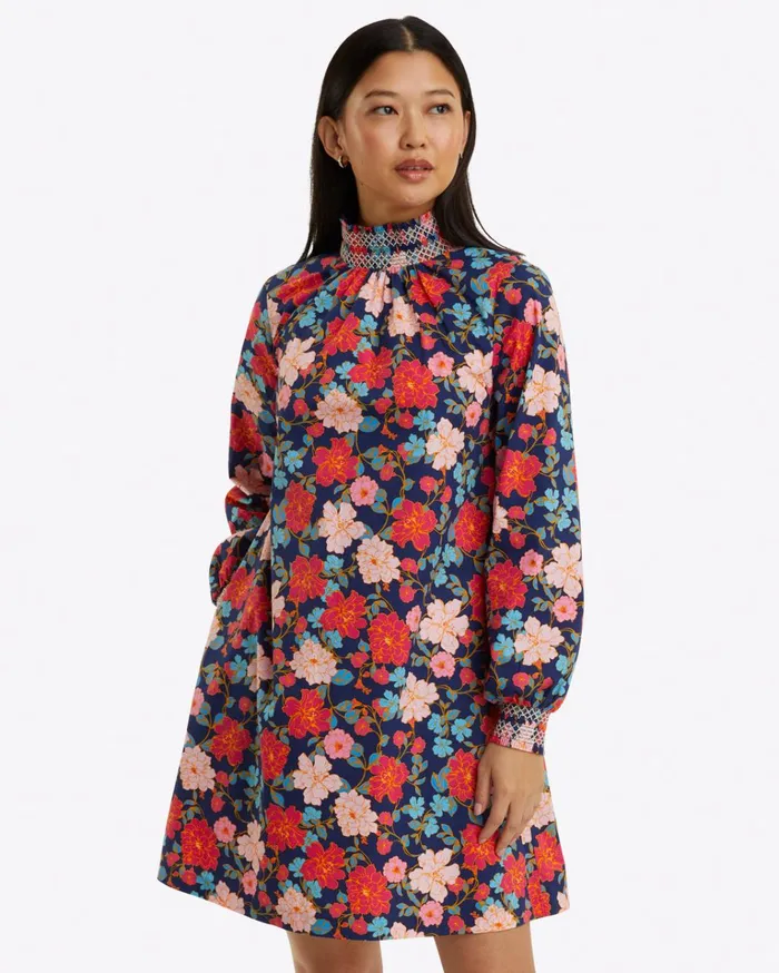 Draper James Lindsay Shift Mini Dress In Stretch Poplin Women Dresses