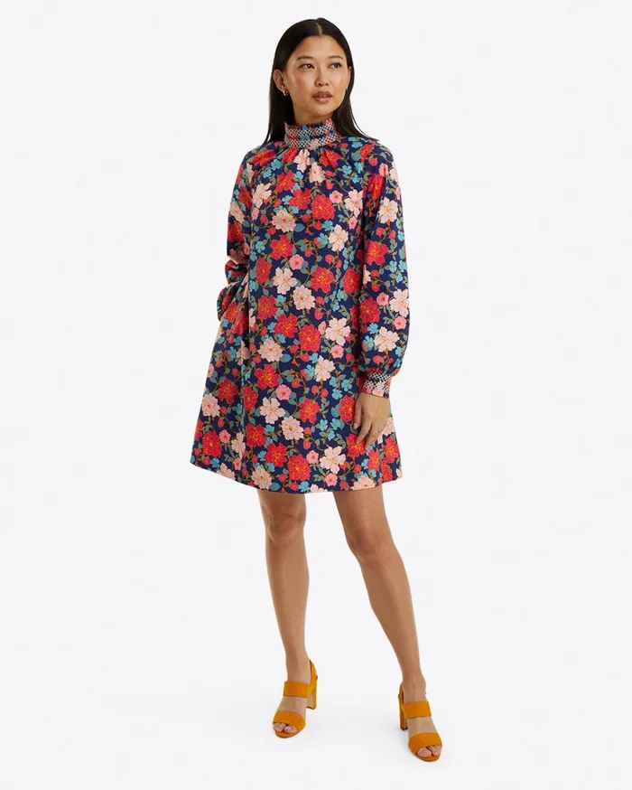 Draper James Lindsay Shift Mini Dress In Stretch Poplin Women Dresses