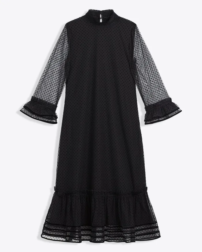 Draper James Long Sleeve Shift Dress In Tulle Women Dresses