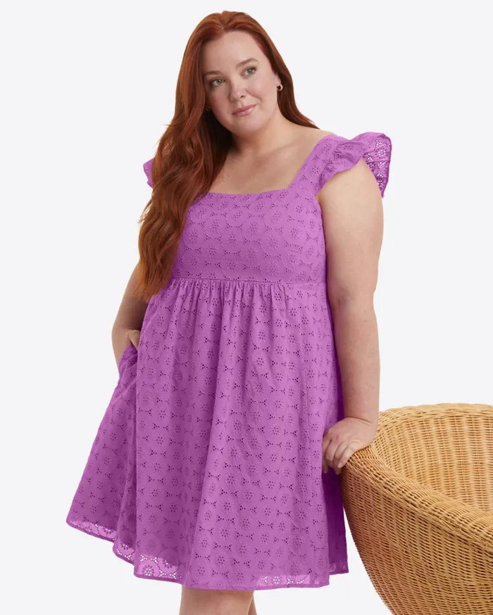 Draper James Maddie Babydoll Dress In Eyelet Women Dresses