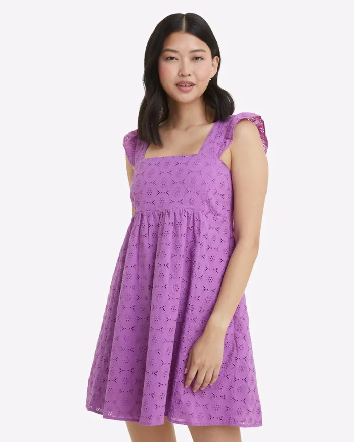 Draper James Maddie Babydoll Dress In Eyelet Women Dresses