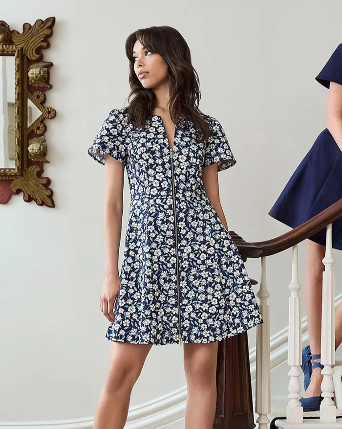 Draper James Mae Love Circle Dress In Blue Floral Women Dresses