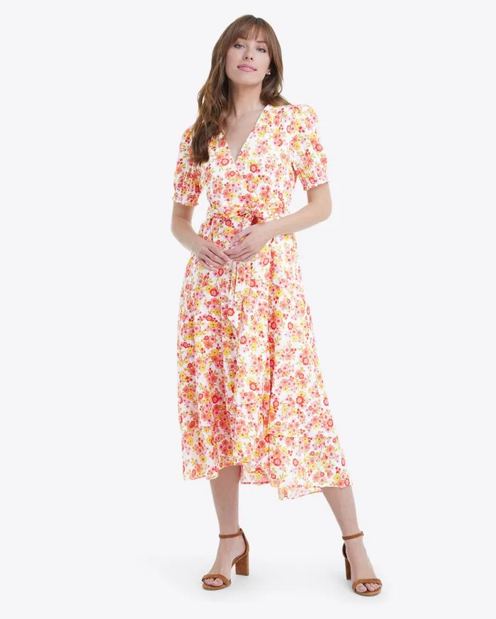 Draper James Naomi Wrap Dress In Field Blossom Women Dresses