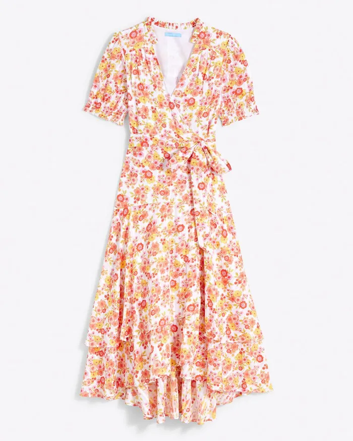 Draper James Naomi Wrap Dress In Field Blossom Women Dresses