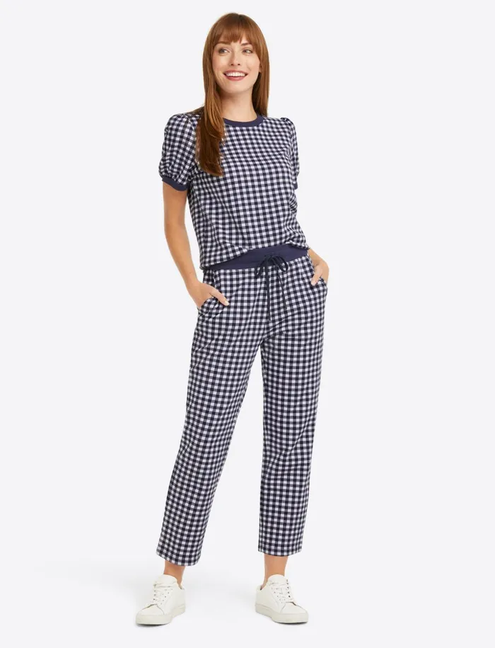 Draper James Natalie Sweatpants In Gingham Women DJ X Tretorn