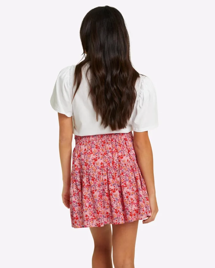 Draper James Pull On Mini Skirt In Blue Aster Women Bottoms and Skirts