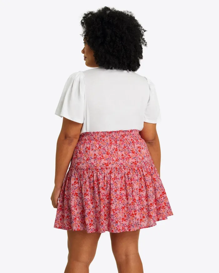 Draper James Pull On Mini Skirt In Blue Aster Women Bottoms and Skirts
