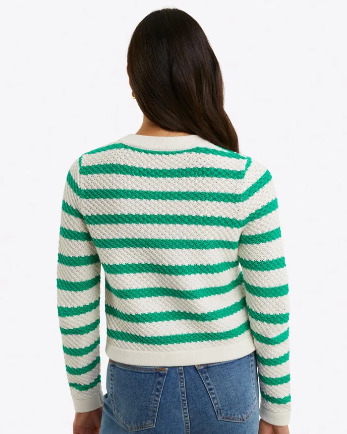 Draper James Rita Crewneck Cardigan In Cotton Women Sweaters
