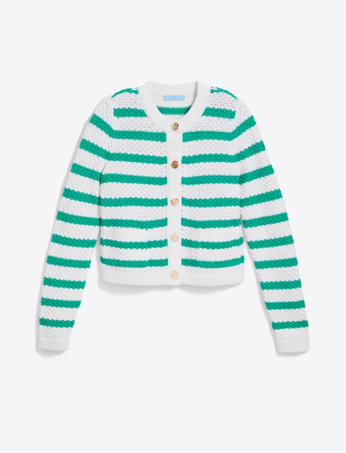 Draper James Rita Crewneck Cardigan In Cotton Women Sweaters