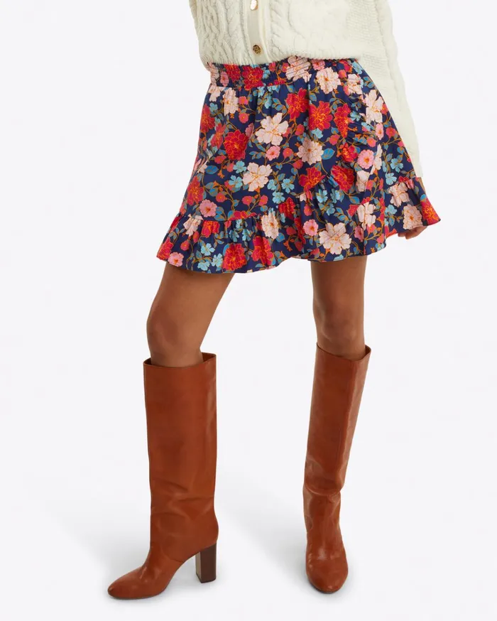 Draper James Ruffle Wrap Skirt In Stretch Poplin Women Bottoms and Skirts