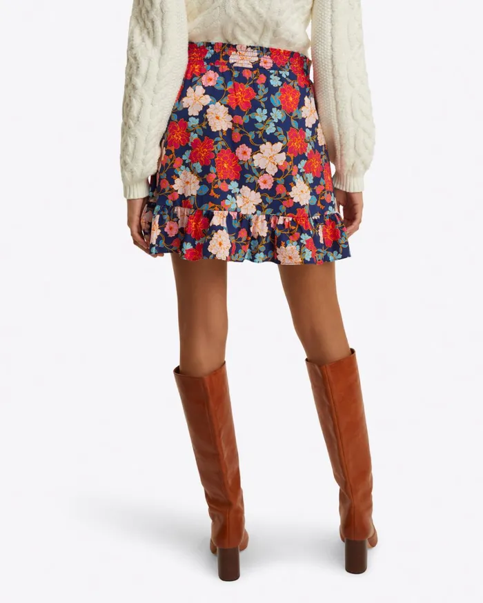 Draper James Ruffle Wrap Skirt In Stretch Poplin Women Bottoms and Skirts
