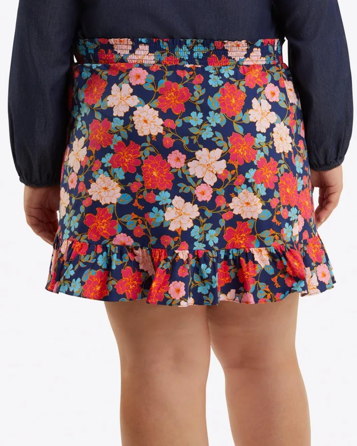 Draper James Ruffle Wrap Skirt In Stretch Poplin Women Bottoms and Skirts