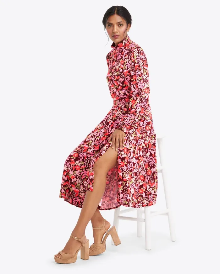 Draper James Side Slit Skirt In Flowering Vine Women Bottoms and Skirts