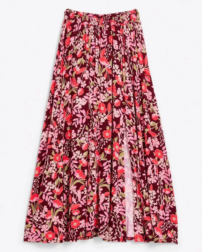 Draper James Side Slit Skirt In Flowering Vine Women Bottoms and Skirts