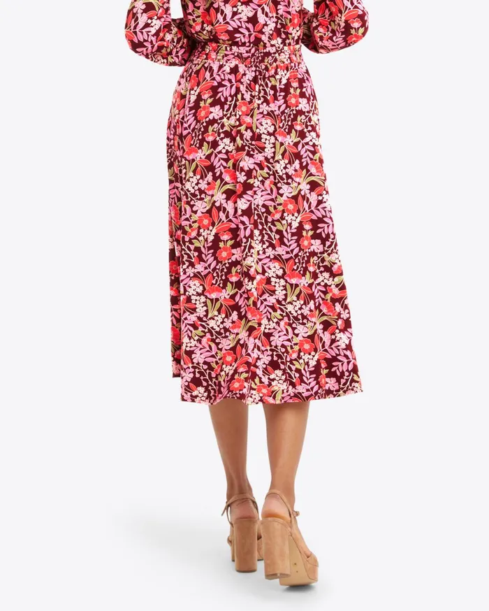 Draper James Side Slit Skirt In Flowering Vine Women Bottoms and Skirts